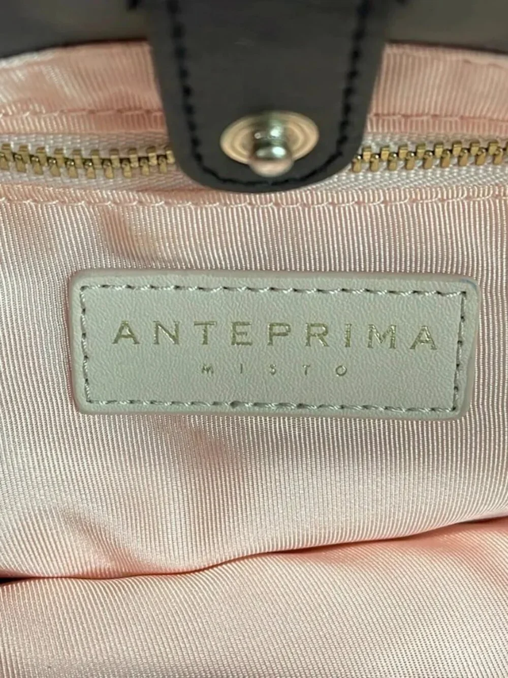 ANTEPRIMA MISTO Black Pink Multi Cotton Leather Tote Bag